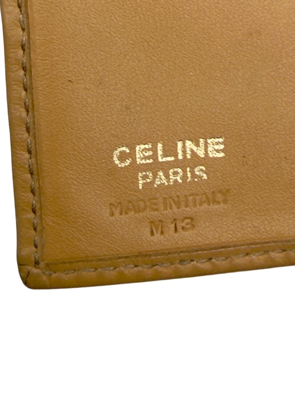 CelineTan Leather Bifold Wallet with Snap Closure - Picture 4 of 15